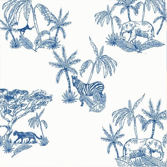 Serviettes De Table Intissé Françoise Paviot - Lot De 20 - Motif Trianon Bleu - 40x40 Cm - Haut De Gamme Jetable - 9