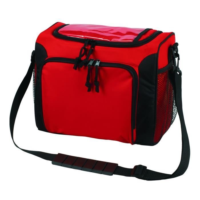Sac isotherme vélo cyclotourisme HALFAR fixation guidon en nylon 420D rouge