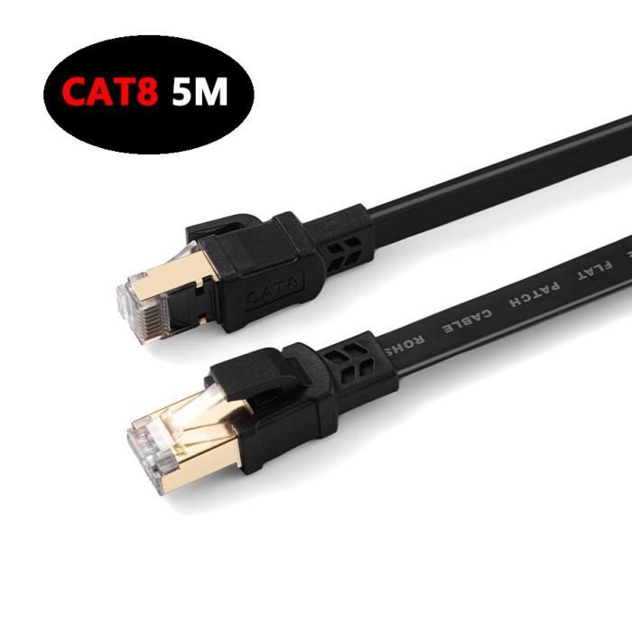 5M Cat 8 Plat Câble RJ45 Câble 40Gbps 2000MHz Compatible