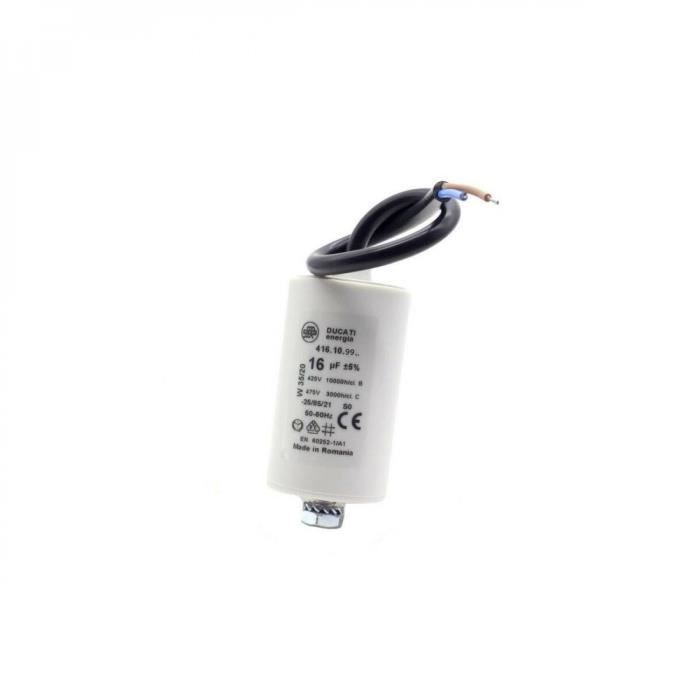 Condensateur De Démarrage 16uF Pour Pompe Piscine - 450V, Film Polypropylène, Neuf