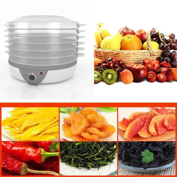 Sèche-fruits Déshydrateur de nourriture fruits électrique 500W 5 ...