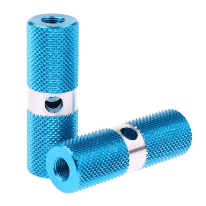 Paires De Pegs Vélo Vuwuma - Alliage Aluminium Bleu - Antidérapants - Montage Universel