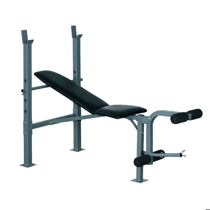 HOMCOM Banc de musculation Fitness pliable entrainement complet poignées à  dips racks poids support haltères réglable acier gris noir pas cher 