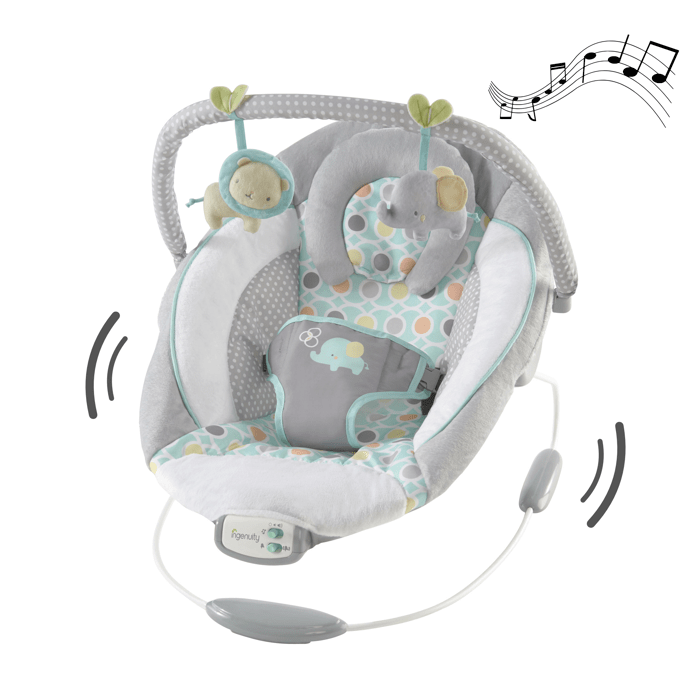 INGENUITY Transat pour bébé-Morrison- Arche avec jouets déveil amovible 8 Mélodies Vibrations apaisantes cadeau bébé