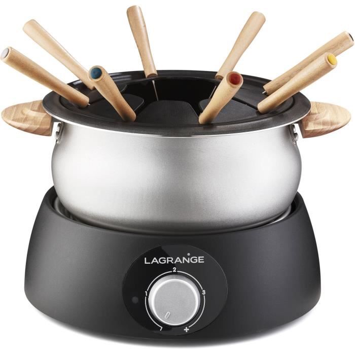 Photo de lagrange-349003-fondue-classic-8-fourchette-en-bois-900w-caquelon-de-15l
