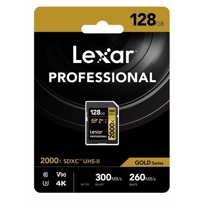 Lexar Carte UHS II Professional SDXC sans Lecteur Jusqu`à 300 Mo/ en Lecture LSD2000064G BNNAG - vue 2
