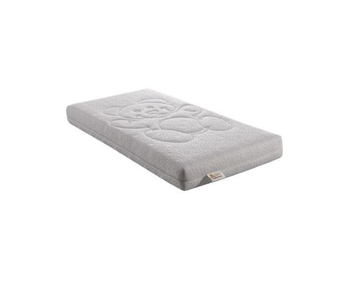 Bear Matelas bébé 60x120 cm Hauteur +-- 10 cm - Déhoussable 4 côtés Housse  Lavable - bords renforcés - mousse striée - Hyppoaller