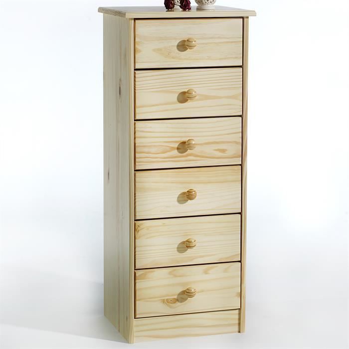 Chiffonnier commode apothicaire pin massif vernis naturel