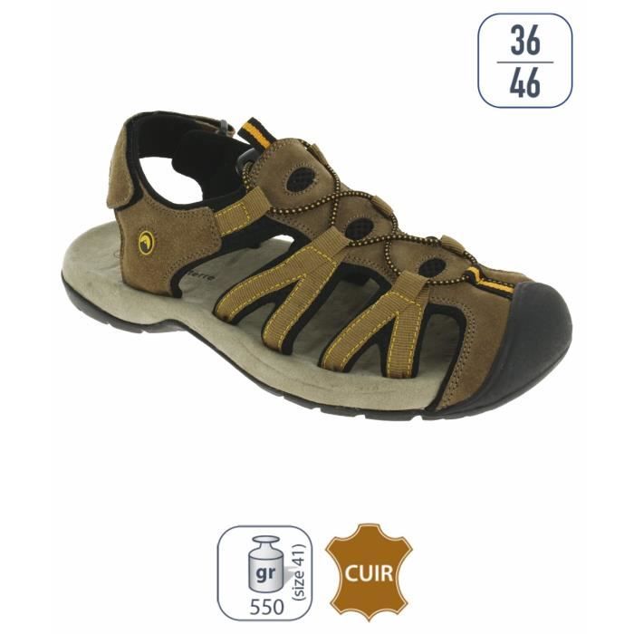 sandales de randonnée élémenterre arpin - marron - 36
