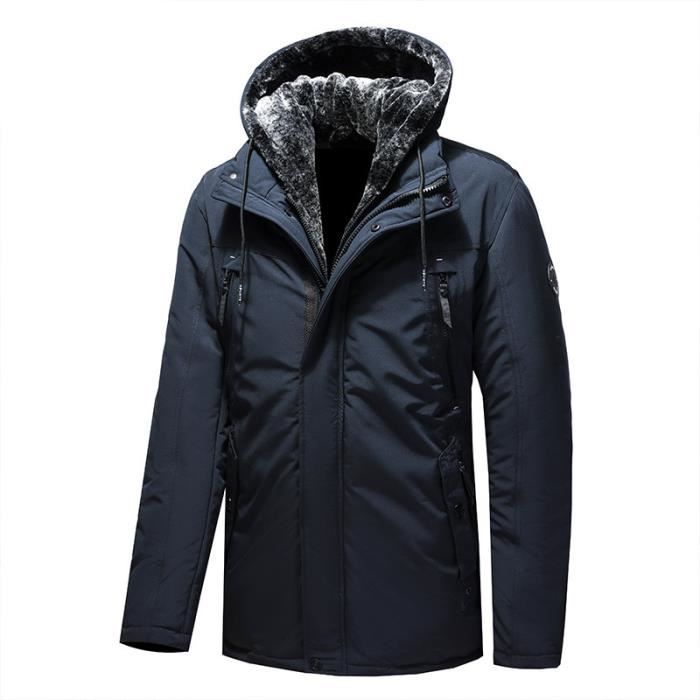Parka Homme Mi longue Epais Chaude A Capuche Casual Grande Taille
