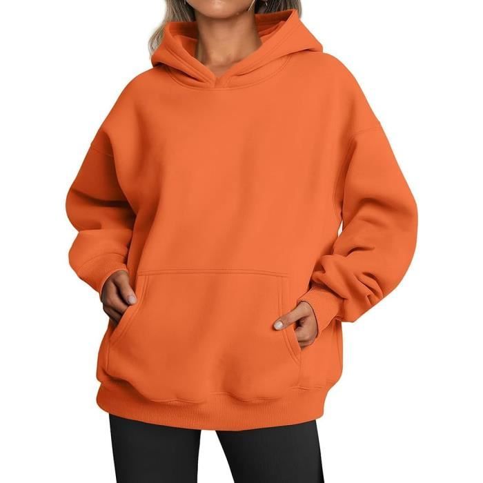 Femme Sweat Capuche Pull Oversize Casual Sweatshirt Hiver avec couleurs  multiples orange Orange - Cdiscount Prêt-à-Porter