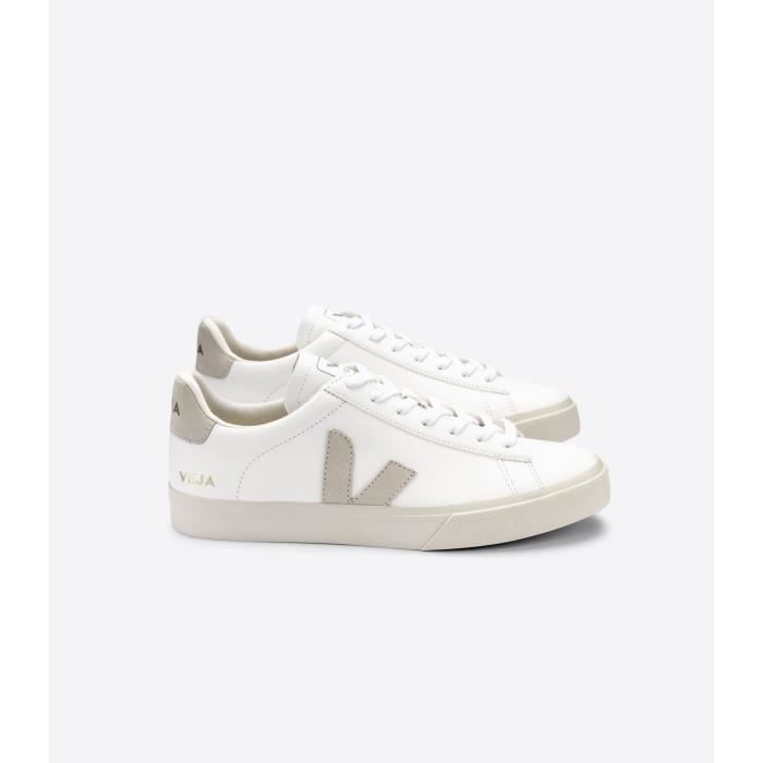 Veja Baskets VEJA CAMPO - Cuir ChromeFree - Logo Latéral V en suède - Lacets 100% coton biologique