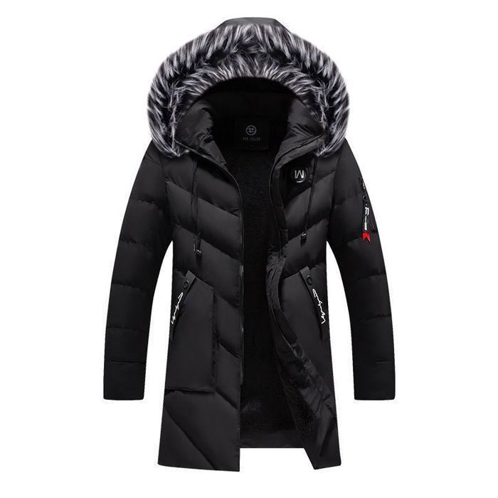 Doudoune Homme Chaude à Capuche Amovible - Parka Mi-longue Imperméable, Garnissage Duvet - Pour L'hiver - 7