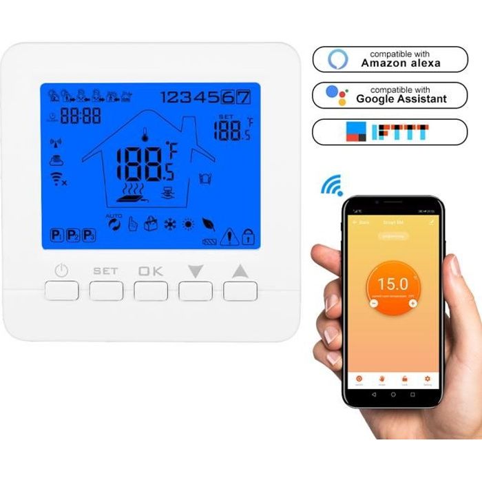 Thermostat intelligent WIFI 16A 95230V contrôleur de chaudière à gaz