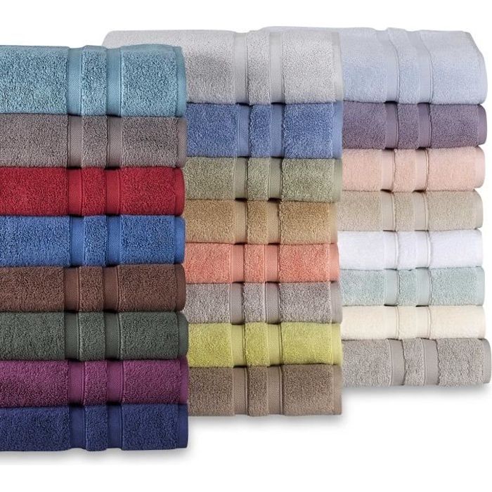 Lot De 6 Serviettes De Toilette 30 X 50 Camel 100% Coton Coiffure