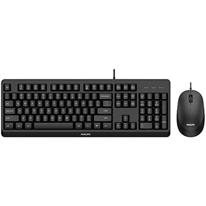 Ensemble Clavier et sans Fil PHILIPS SPT6307BL Design Ergonomique 1600 DPI Clics Silencieux