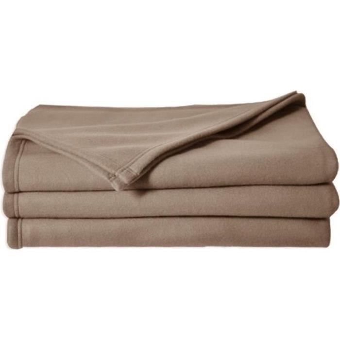 Couverture Polaire Toison dOr - Poleco - 240 x 260 cm - Coloris Taupe