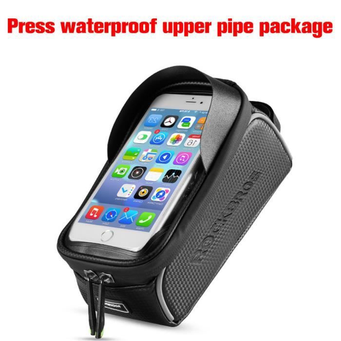 Support Vélo Rotatif Étanche Pour Téléphone - Fixation Guidon 25 Mm - Coque De Protection Anti-Pluie, Noire