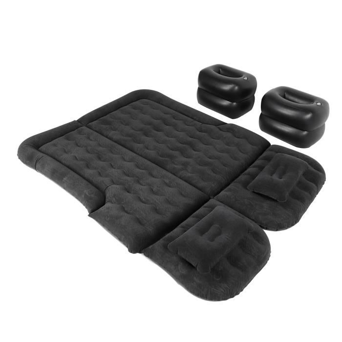 KMZ Matelas Gonflable Pour SUV Avec 2 Oreillers – Lit De Voiture épais Et Floqué – Tapis De Voyage Portable Pour Camping Et Voyages En Voiture – Gonflage Et Dégonflage Rapides Avec