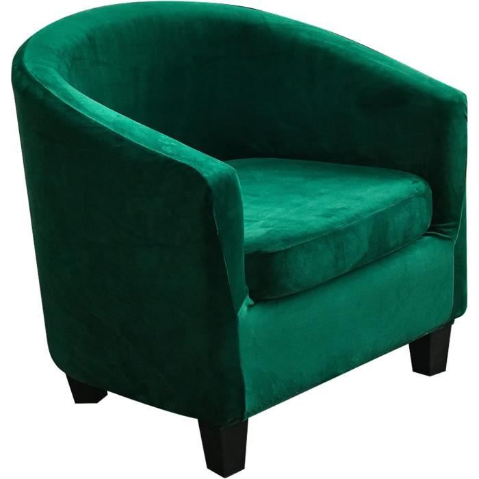 CLGTY Velours Housse De Fauteuil Cabriolet Chesterfield 2 Pièce, Extensible Housse De Fauteuil Cabriolet 1 Place Doux Amovible Housse De Fauteuil Club pour Maison Bar-Orange-2 Pièce