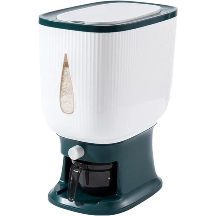 Distributeur De Riz 20 Litres - Récipient Hermétique Avec Verre Doseur - Pour Céréales, Farine Et Graines