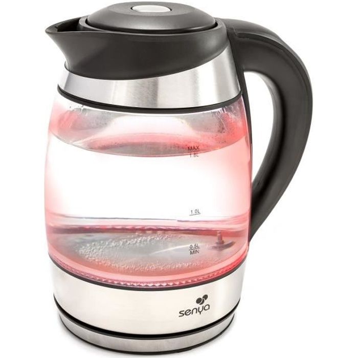 Bouilloire électrique en verre SENYA 1,7L - Température réglable - Sans fil - Tea Colors