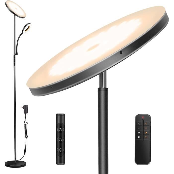 Lampadaire sur Pied Salon, RGBWW Lampadaire LED Compatible avec  Alexa/Google Home/WiFi APP et Télécommande 12W D'angle Lampe 2700k-6500k  Gradation en Continu avec Abat-jour en Lin