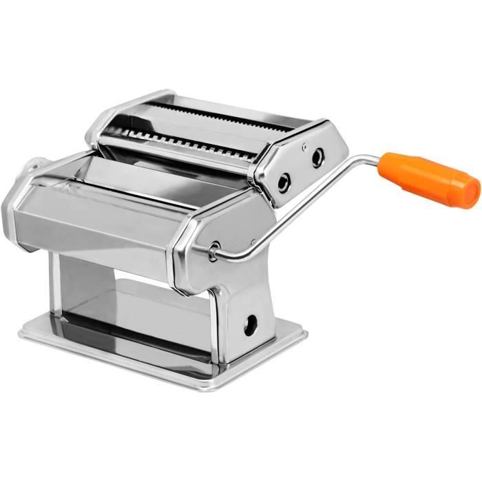 Machine à Pâtes Fraîches Acier Inoxydable - Laminoir 7 Épaisseurs Réglables Pour Pâtes Maisons, Lasagnes, Fettuccine