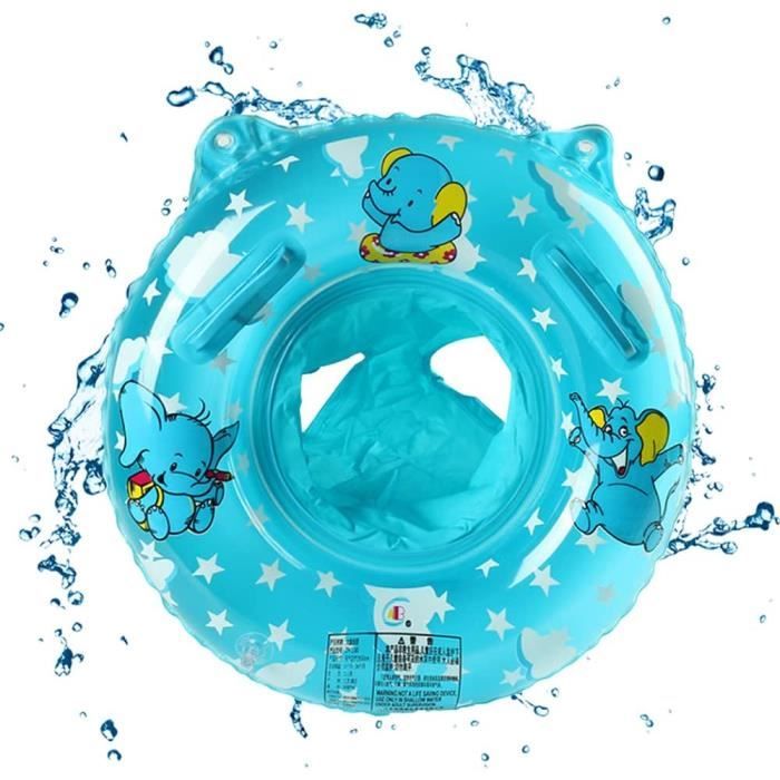 Bouée Natation Bébé – Siège Flottant Avec Clochettes – Double Chambre à Air – PVC Sécurisé – 1-4 Ans – Transparent