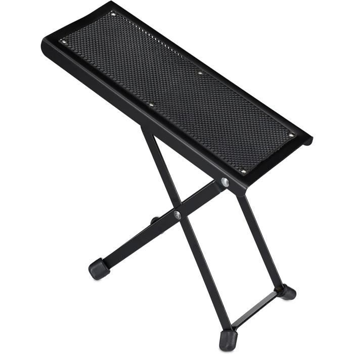 Tabouret Pliable TIGER Pour Guitariste Avec Support Intégré - Siège Rembourré, Repose-Pied Et Porte-Guitare