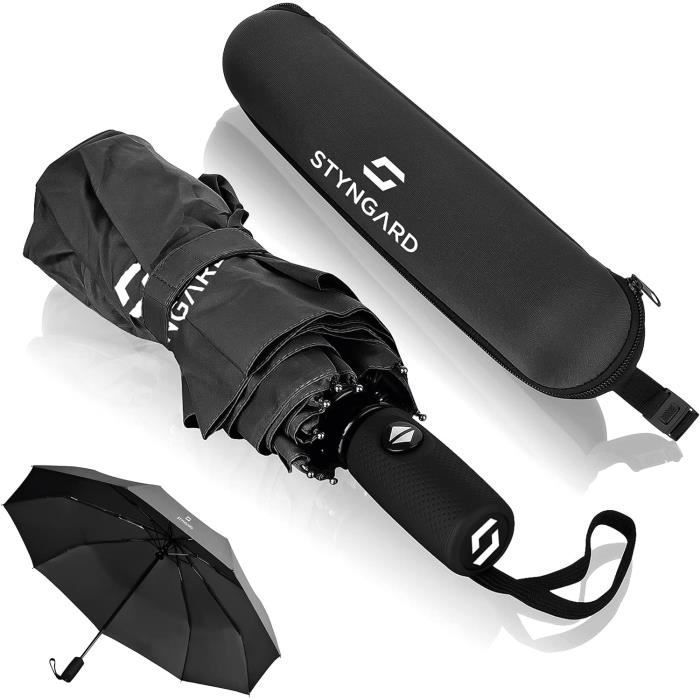 Parapluie Sécurité Homme XXL – Extra Large – Poignée Crochet – Fibre De Verre – Style Golf