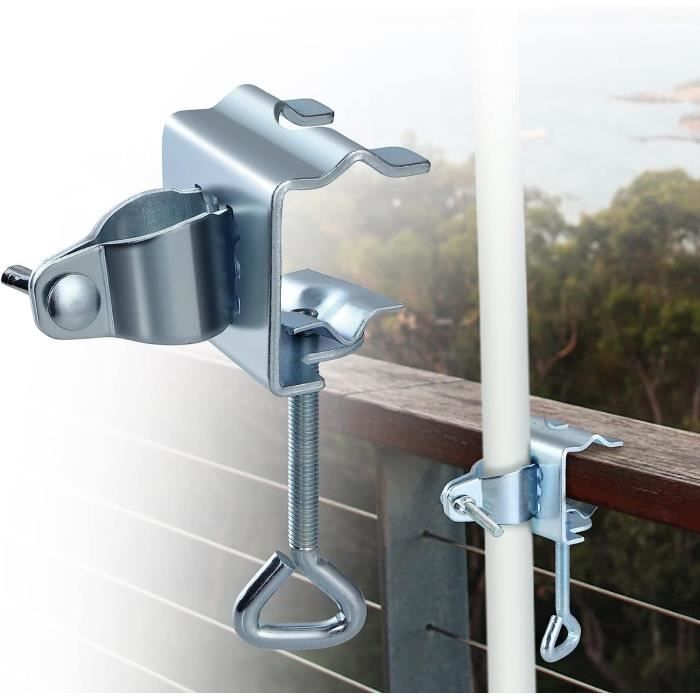 Pince De Balcon Doppler Pour Parasol - Support Universel Pour Balustrades Rondes/carrées, Tube 2,2-3,2 Cm, Gris Anthracite