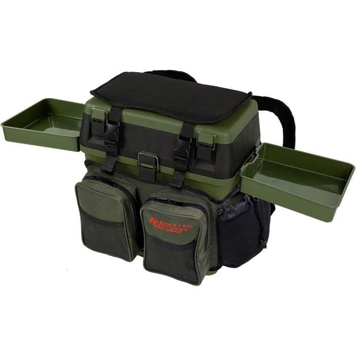 Boîte De Pêche Arapaima – Sac à Dos/siège Avec Compartiments Et 4 Boîtes à Leurres | Accessoires De Pêche, Rangement, Transport Confortable