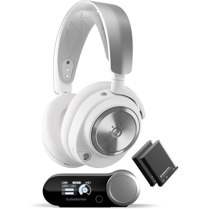 Casque-micro Audio gaming sans fil - STEELSERIES - Arctis Nova Pro - Réduction active de bruit - Blanc