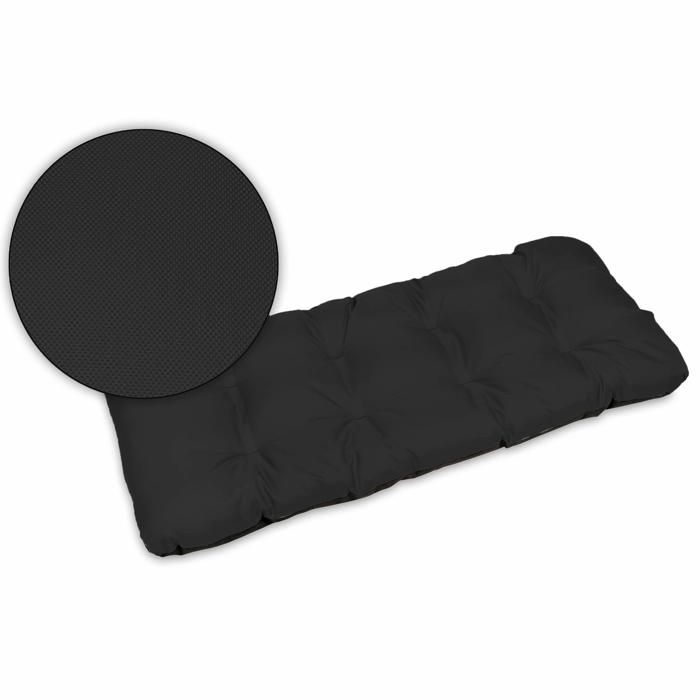Coussin pour Banc de Jardin - SuperKissen24. - Intérieur/Extérieur - Imperméable - 100x50 cm - Noir