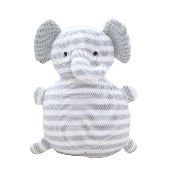 Fil Coton Tricote Joli Poupee Chambre D Enfant Bebe Peluche Confort Gris Clair Elephant Veau Poupee Cdiscount Jeux Jouets