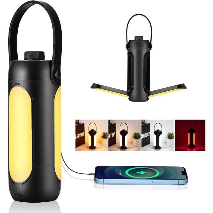 Lampe Camping USB Rechargeable Quntis - Pliable, Magnétique, 3 Modes Luminosité - Pour Tente, Rando, Urgence