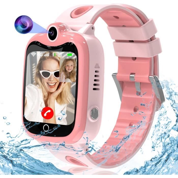 Montre Connectée Enfant 4G Avec GPS - Appels Vidéo, SOS, Jeux éducatifs - Cadeau Idéal Fille Garçon 4-16 Ans