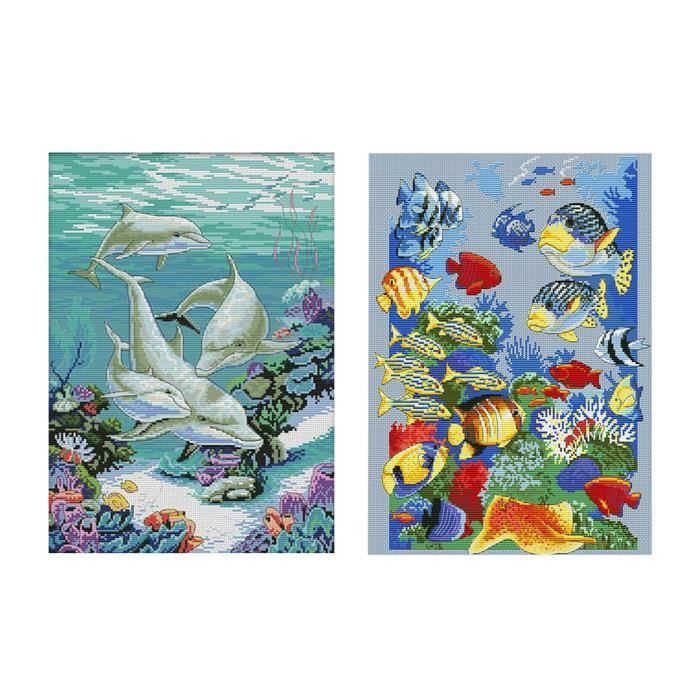 Kit Broderie Point De Croix 11CT Poule - Kit Complet Estampé Adultes 35.6x35.6cm