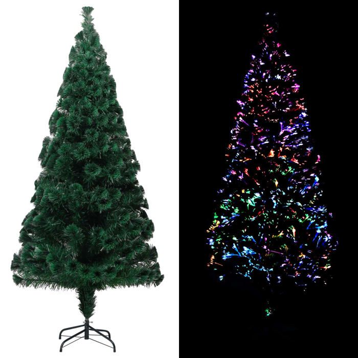 Arbre De Noël Métal Noir 210 Cm VidaXL - Support Sapin Moderne Avec Crochets Pour Décorations