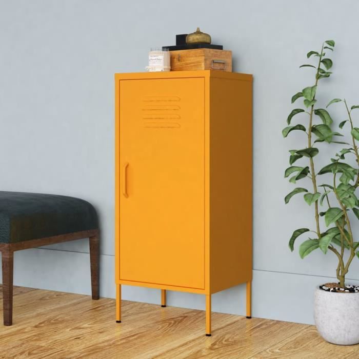 vidaXL Armoire de rangement Jaune moutarde 425x35x1015 cm Acier