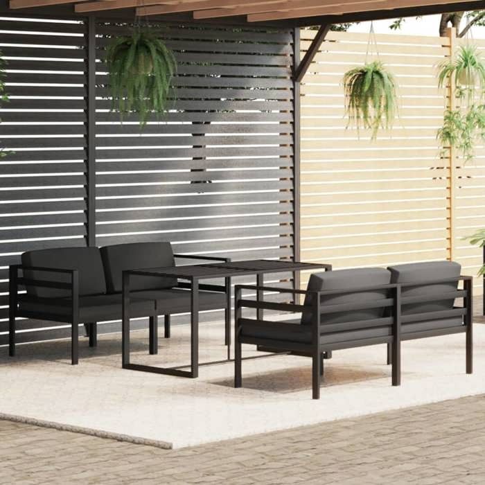 vidaXL Salon de jardin en aluminium 5 pcs