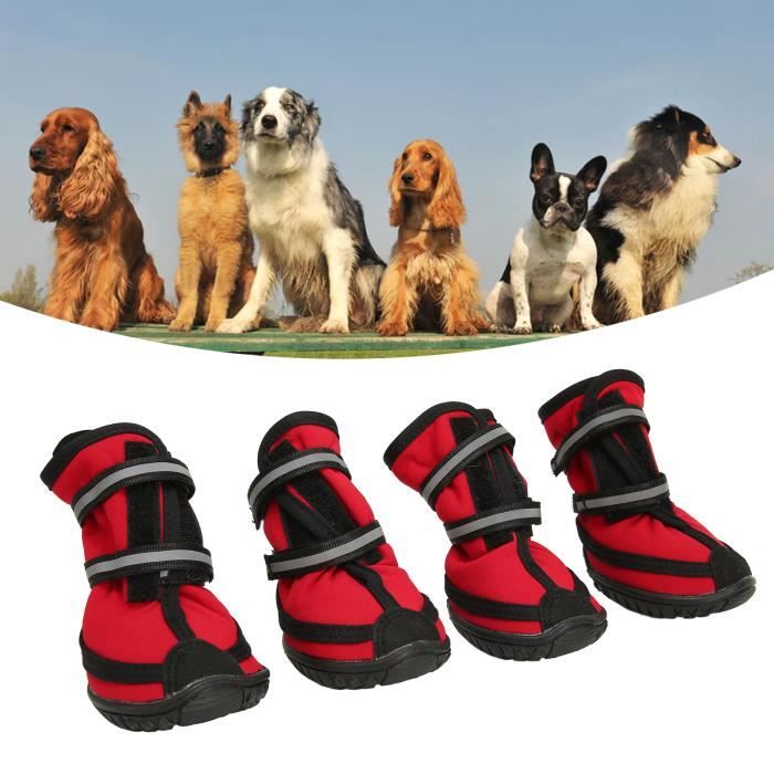 Meilleurs prix pour Chaussures de randonnée pour chien - VINGVO - Semelle résistante au glissement - Rouge