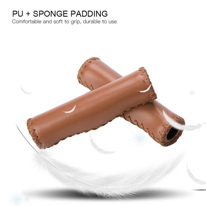 Wudaizhi Paire De Poignées De Guidon Vélo En Cuir PU Souple – Confort Ergonomique Pour Cruiser, Beach Bike, VTT Et Vélo Électrique