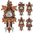 1pcs Horloge, horloge de coucou, horloge de coucou artisanat en bois, horloge murale de style arbre maison, Art Vintage décor (304)-1