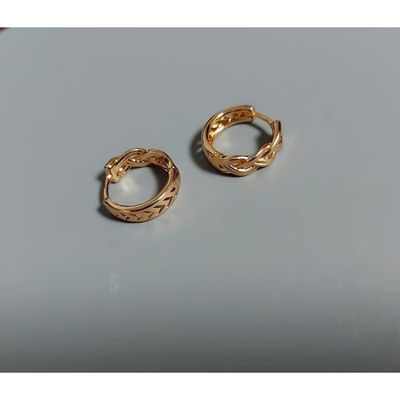 Boucles D'oreilles Créoles 4 Rangs Plaqué Or Jaune 750 - Neuf Avec étiquettes - Bijouterie Papillon Bleu