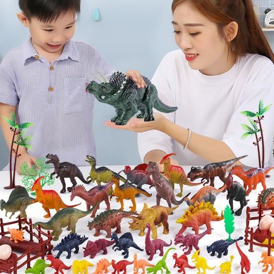 Dinosaure Jouet 58pcs avec Tapis de Jeu, Boite Figurines de Dinosaures  Réaliste Cadeau Éducatif pour Enfant - Cdiscount Jeux - Jouets