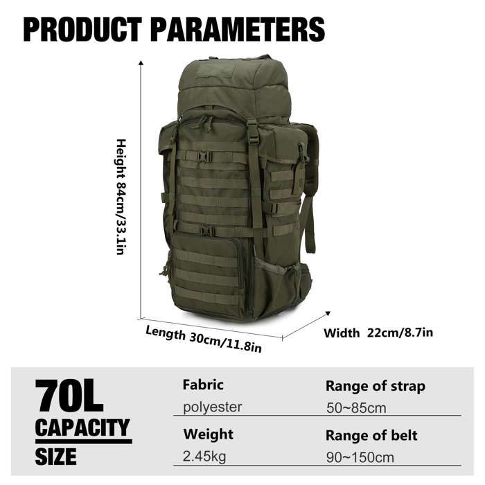 Sac à Dos Tactique Mardingtop 20 Litres - Polyester 600D, Système MOLLE - Pour Randonnée, Camping, Militaire, Voyages