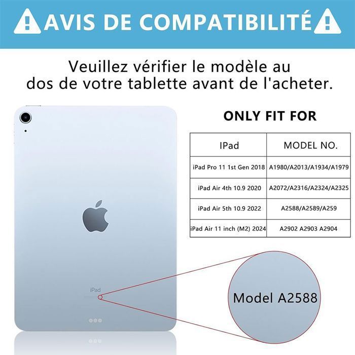 Coque Avec Clavier Pour IPad 10/iPad Air 10.9/iPad Pro 11 2018 – Noir