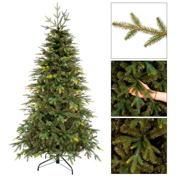 Sapin De Noël Artificiel 120 Cm Effet Neige - 140 Branches, Support Métal - Déco Hiver Réaliste - 1